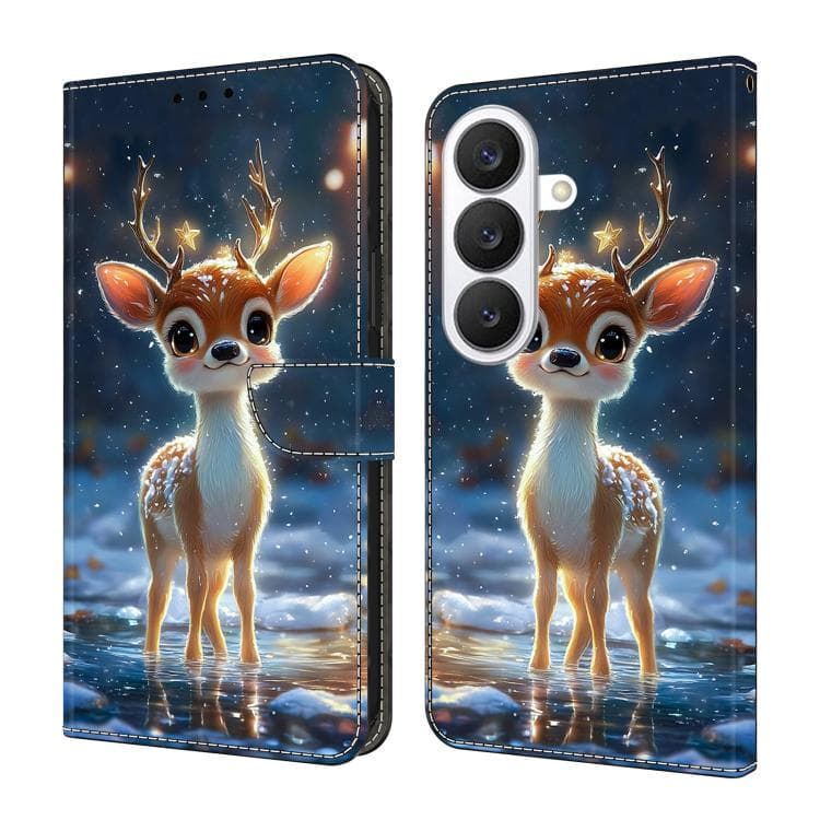 For Galaxy S26 5G Crystal-Like Painted Vegan Leather Phone Case(Starry Deer) - Immagine 1