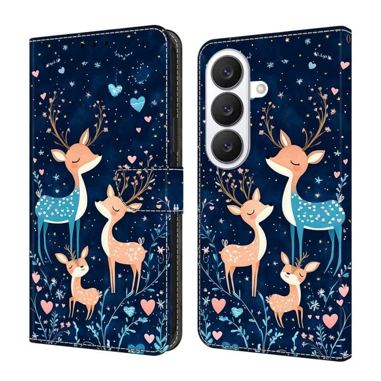 For Galaxy S26 5G Crystal-Like Painted Vegan Leather Phone Case(Starry Deer Herd) - Immagine 1