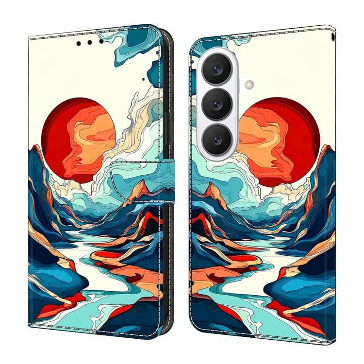 For Galaxy S26 5G Crystal-Like Painted Vegan Leather Phone Case(Sun) - Immagine 1