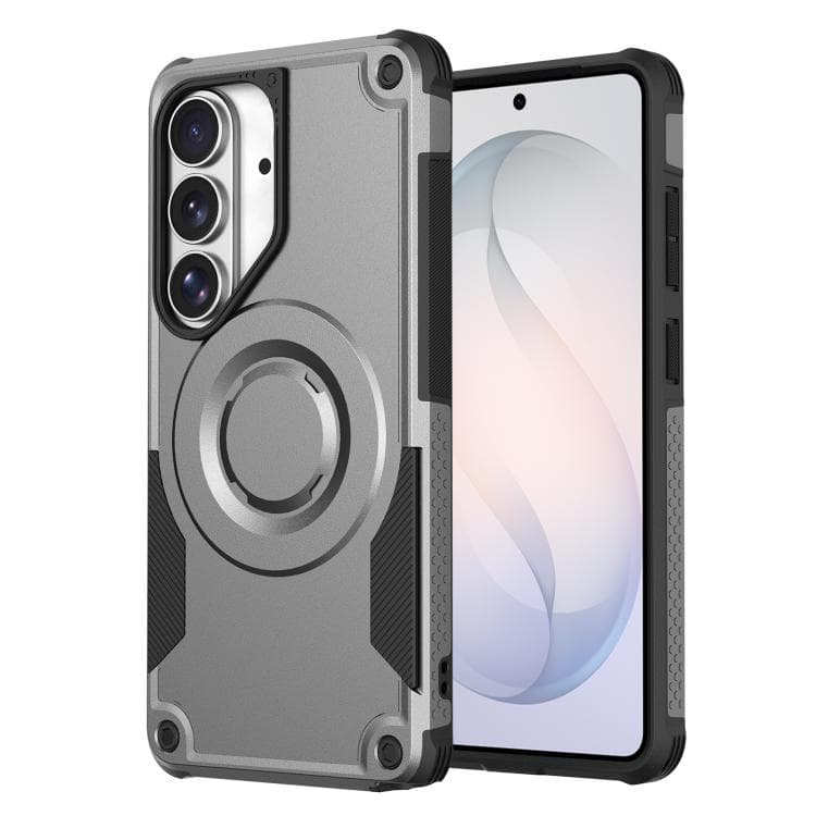 For Galaxy S26 5G Metallic Paint Magnetic PC Hybrid TPU Phone Case(Titanium Grey) - Immagine 1