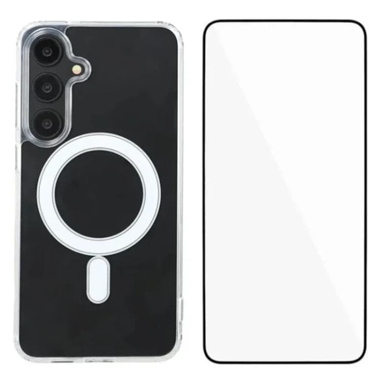 For Galaxy S26 5G WANLONFENG High-Transparency Magnetic Acrylic Phone Case with Screen Protector(Transparent) - Immagine 1