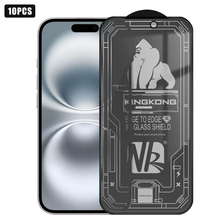 For iPhone 16 10pcs 3D Large Arc Edge Electroplated Explosion-Proof Scratch-Resistant Full-Screen 28-Degree Privacy Tempered Glass Film - Immagine 1