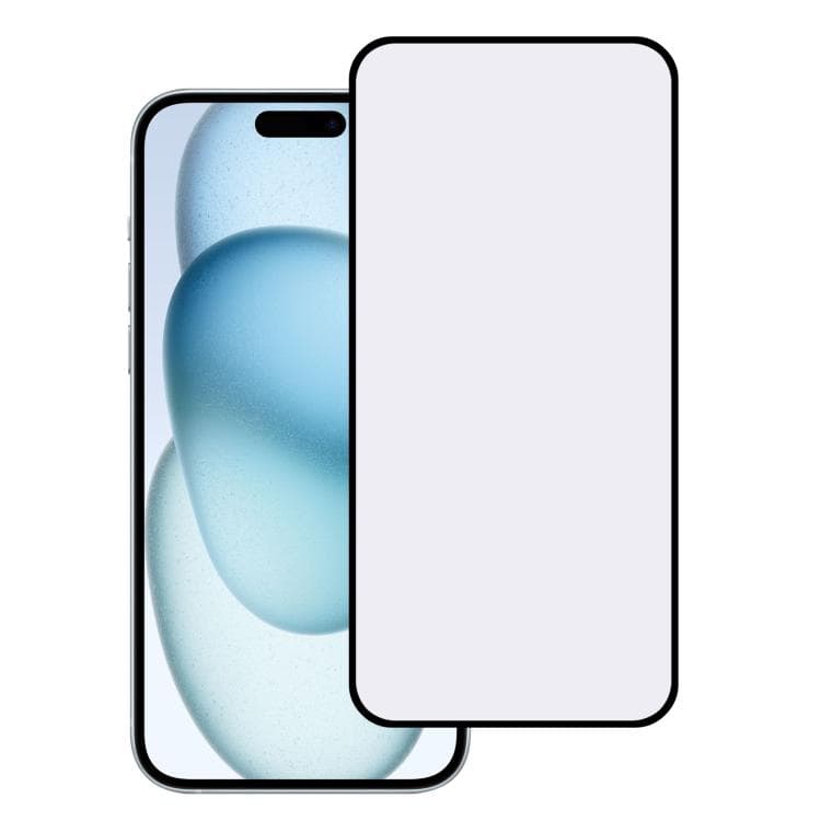 For iPhone 16 / 15 High Aluminum 380 Glue Silk Screen Printed Tempered Glass Film - Immagine 1