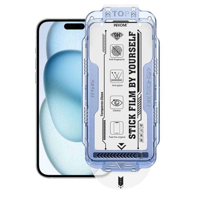 For iPhone 16 / 15 WK WTP-115 Easy Install 6D Curved Ultra-Fine Edge HD Tempered Glass Film - Immagine 1