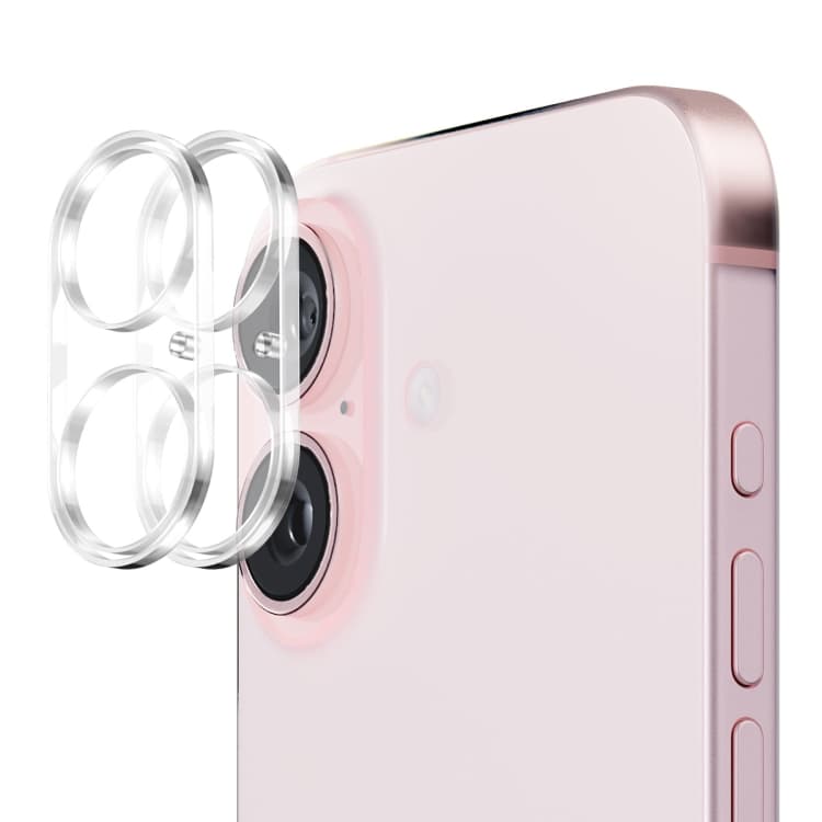 Per iPhone 16 / 16 Plus 2 pezzi Pellicola in vetro temperato 9H per lente posteriore ENKAY Hat-Prince - Immagine 1