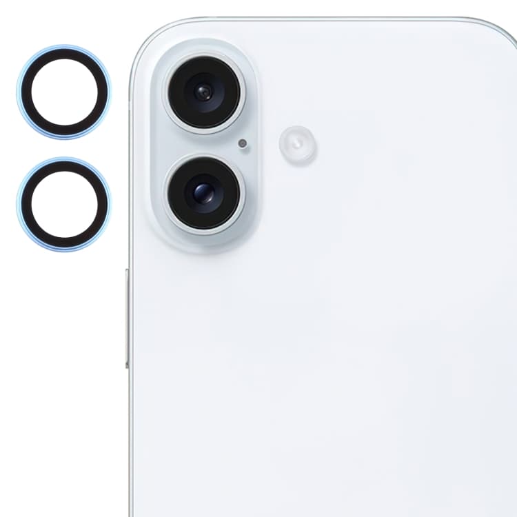 For iPhone 16 / 16 Plus Back Camera Cover Tempered Glass Lens Film(Dark Blue)