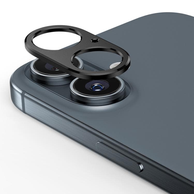 For iPhone 16 / 16 Plus XDcase Titanium Alloy Hollow Camera Lens Protector(Black) - Immagine 1
