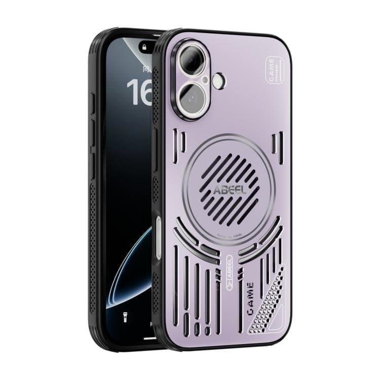 For iPhone 16 ABEEL Ice Fox Series Magsafe Heat Sink Cooling Phone Case(Pink Purple) - Immagine 1