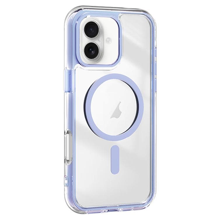For iPhone 16 Acrylic Hybrid TPU Airbag Shockproof MagSafe Phone Case(Light Purple) - Immagine 1