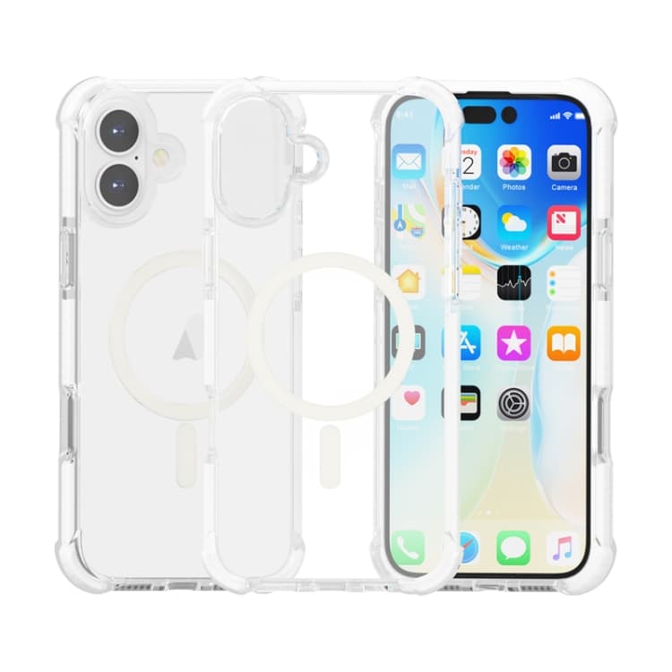 For iPhone 16 Acrylic Magsafe Magnetic Shockproof Phone Case(Transparent) - Immagine 1