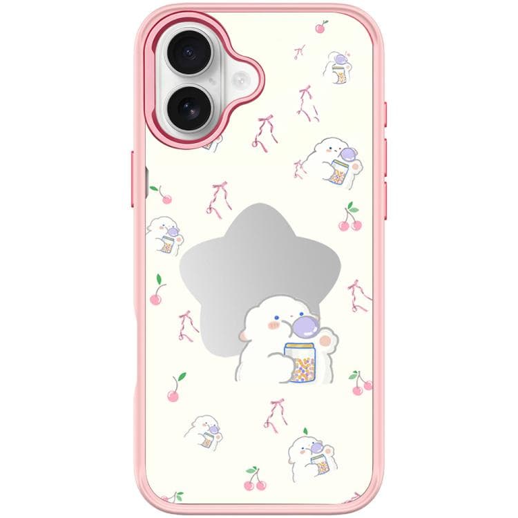 For iPhone 16 Adorable Star Sheep Pattern Magnetic Phone Case(Pink) - Immagine 1