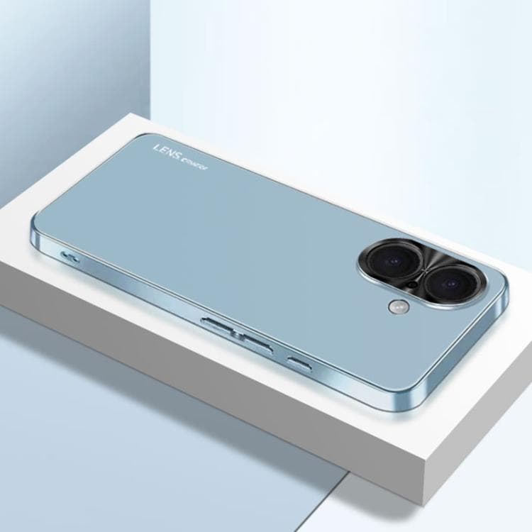 For iPhone 16 AG Frosted Electroplating Acrylic Phone Case(Sierra Blue) - Immagine 1