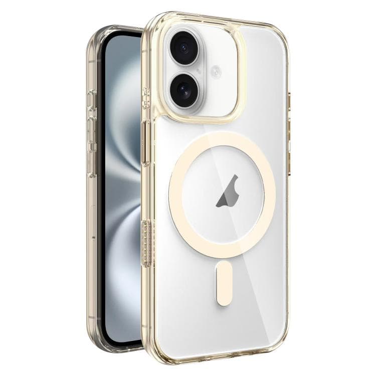 For iPhone 16 AI Photo Button PC Hybrid TPU MagSafe Phone Case(Desert Gold) - Immagine 1