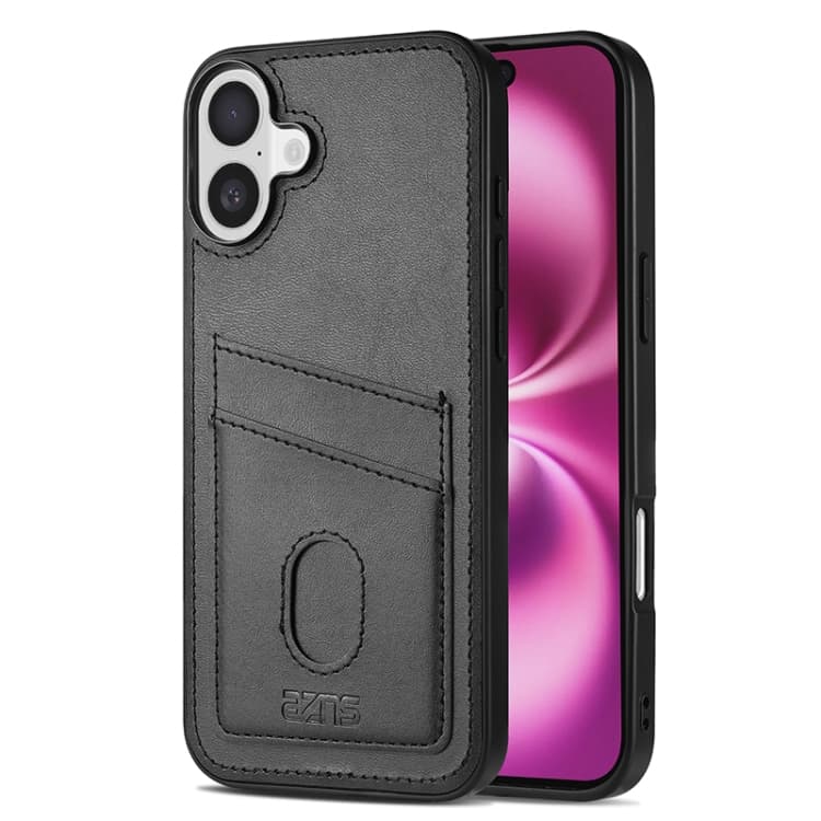For iPhone 16 AZNS K1 Series Card Slot Business Phone Case(Black) - Immagine 1