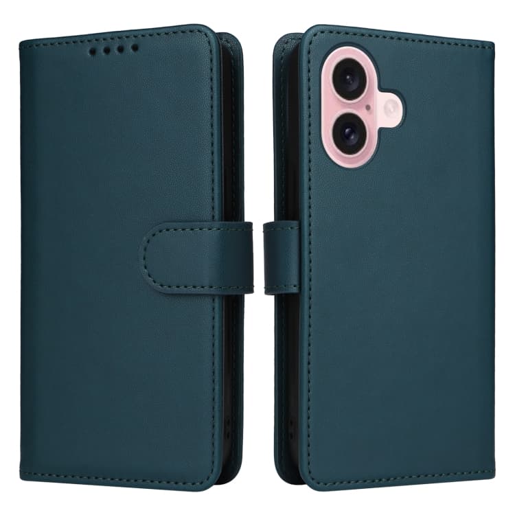 For iPhone 16 BETOPNICE BN-005 2 in 1 Detachable Imitate Genuine Leather Phone Case(Blue) - Immagine 1