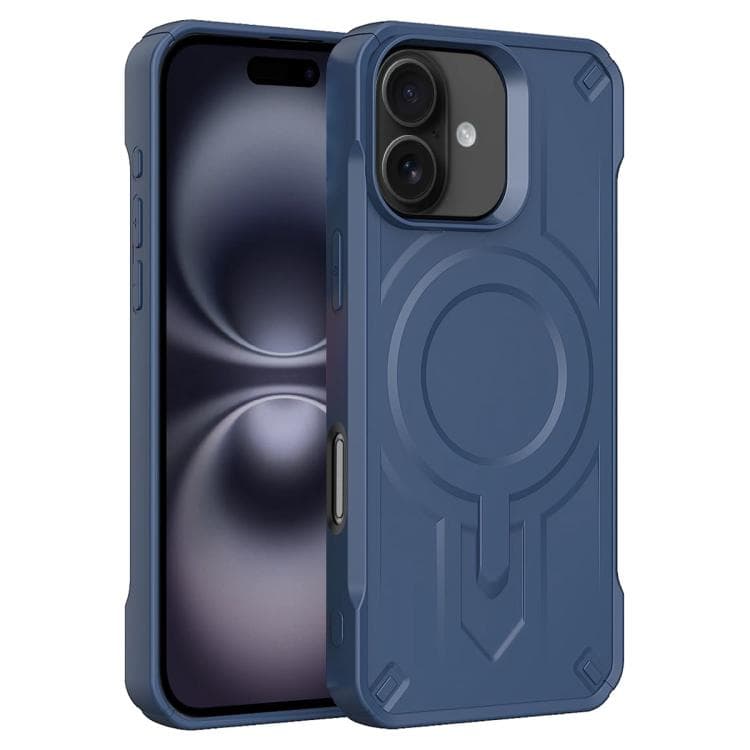 For iPhone 16 Breaker Velvet MagSafe Magnetic TPU Phone Case(Sapphire Blue) - Immagine 1