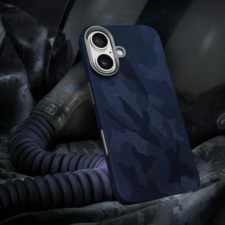 For iPhone 16 Camouflage Full Coverage Magnetic Shockproof Phone Case(Blue) - Immagine 1