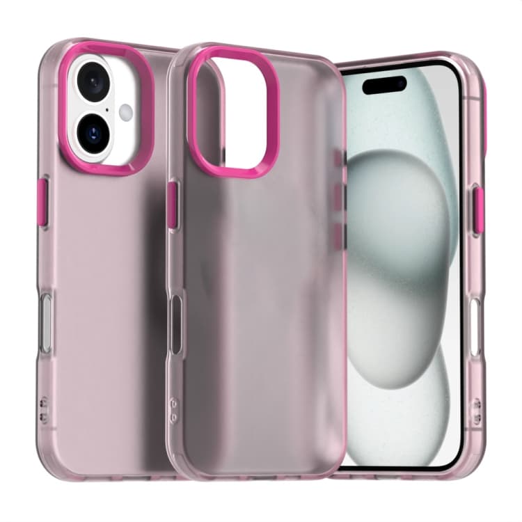 For iPhone 16 Candy PC Hybrid TPU Shockproof Phone Case(Red) - Immagine 1