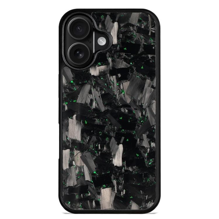 For iPhone 16 Carbon Fibre PC + TPU Magnetic Phone Case(Green) - Immagine 1