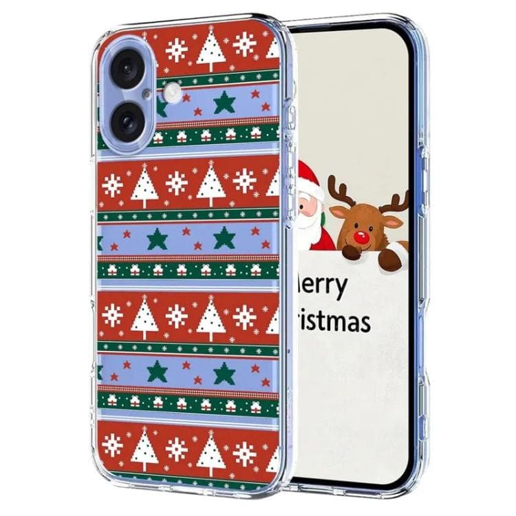 For iPhone 16 Christmas-themed Printed TPU Phone Case(Christmas Ribbons) - Immagine 1