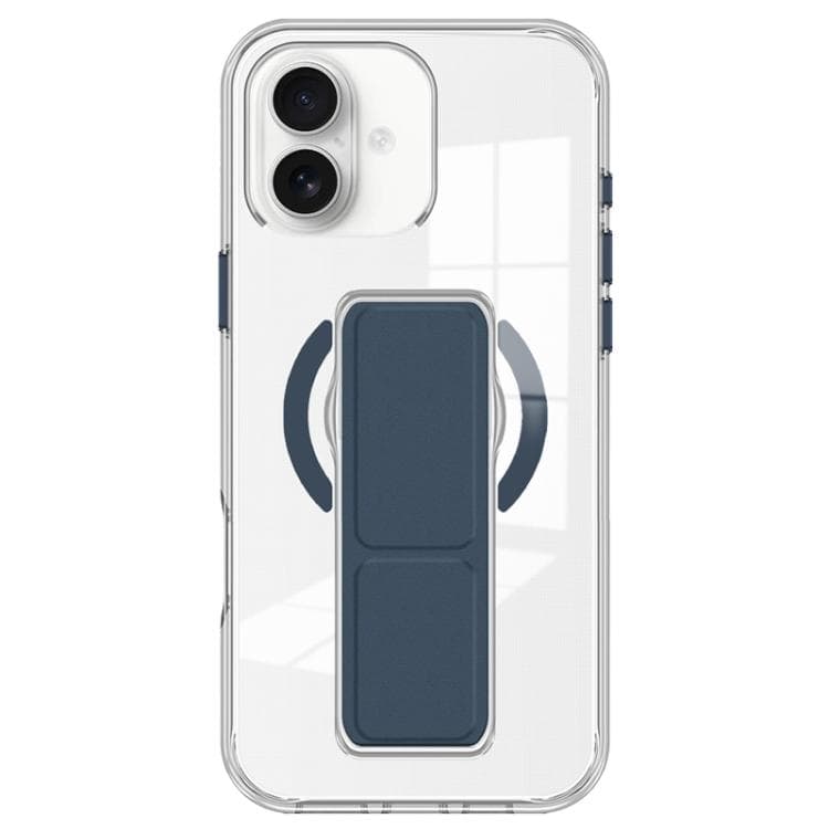 For iPhone 16 Clear Wristband Holder MagSafe Phone Case(Dark Blue) - Immagine 1