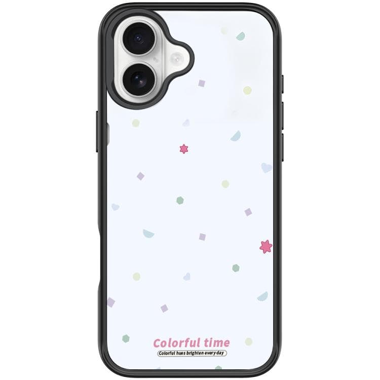 For iPhone 16 Colorful Stars Pattern Magnetic Phone Case(Black) - Immagine 1