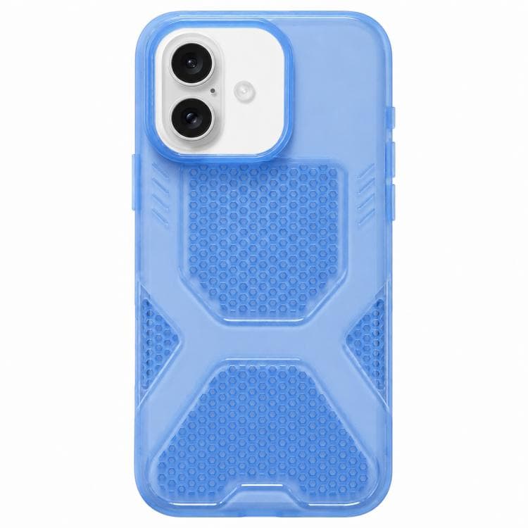 For iPhone 16 Cool Jelly Heat Dissipation TPU Phone Case(Glacier Blue) - Immagine 1
