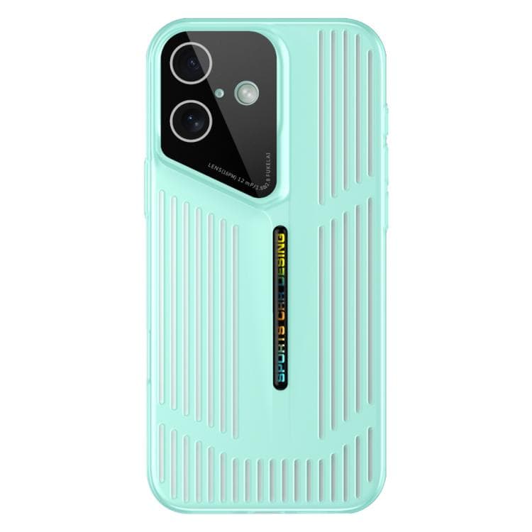 For iPhone 16 Cooling Frosted Translucent Hollow Heat Dissipation Phone Case(Green) - Immagine 1