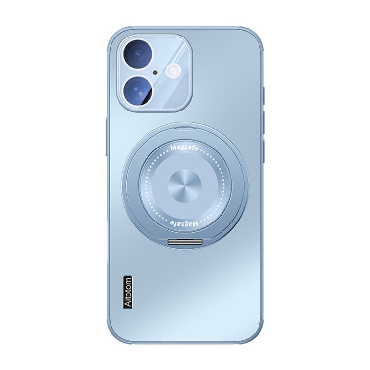 For iPhone 16 Cooling MagSafe Holder Phone Case with Lens Film(Blue) - Immagine 1