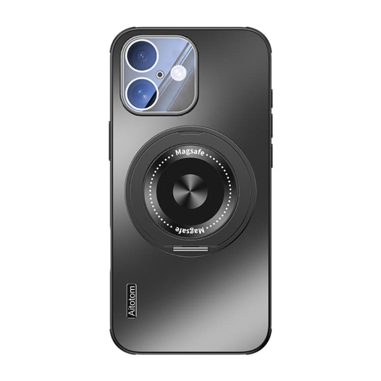 For iPhone 16 Cooling MagSafe Holder Phone Case with Lens Film(Graphite Gray) - Immagine 1