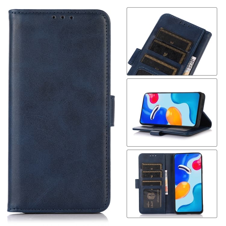 Fodero in pelle con texture mucca per iPhone 16 (Blu) - Immagine 1