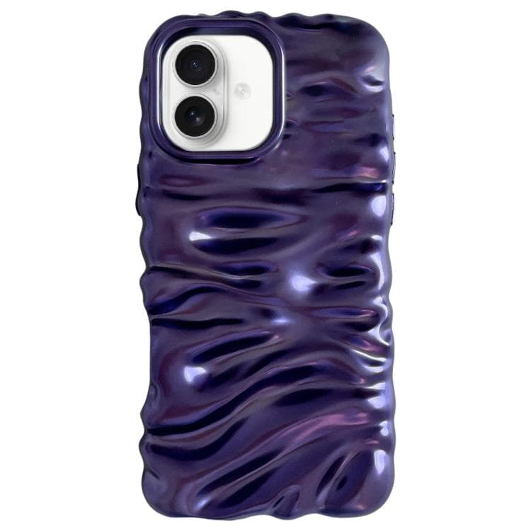For iPhone 16 Cream Texture Electroplating TPU Full Coverage Phone Case(Matte Purple) - Immagine 1