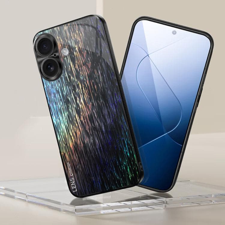 For iPhone 16 Dazzling Acrylic Shockproof Phone Case(Black) - Immagine 1