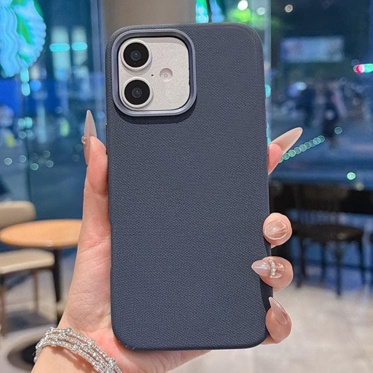 For iPhone 16 Dotted Texture Full Coverage Shockproof Magnetic Phone Case(Blue) - Immagine 1