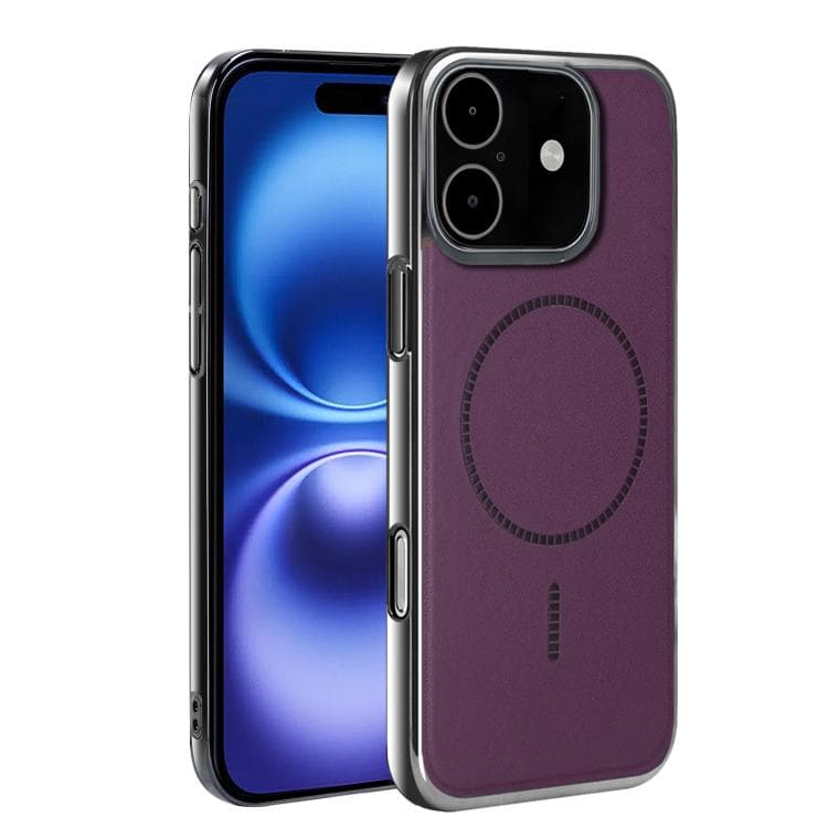 For iPhone 16 Electroplated Magnetic Series Ultra-Thin Shockproof Phone Case(Purple) - Immagine 1