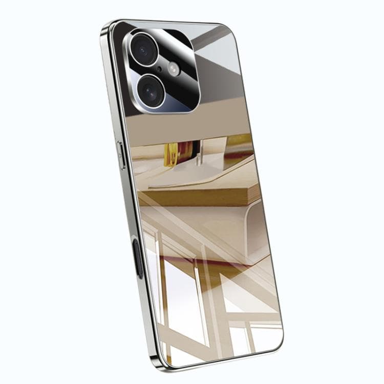 For iPhone 16 Electroplating Ice Crystal Airbag Full Coverage Shockproof Phone Case(Gray) - Immagine 1
