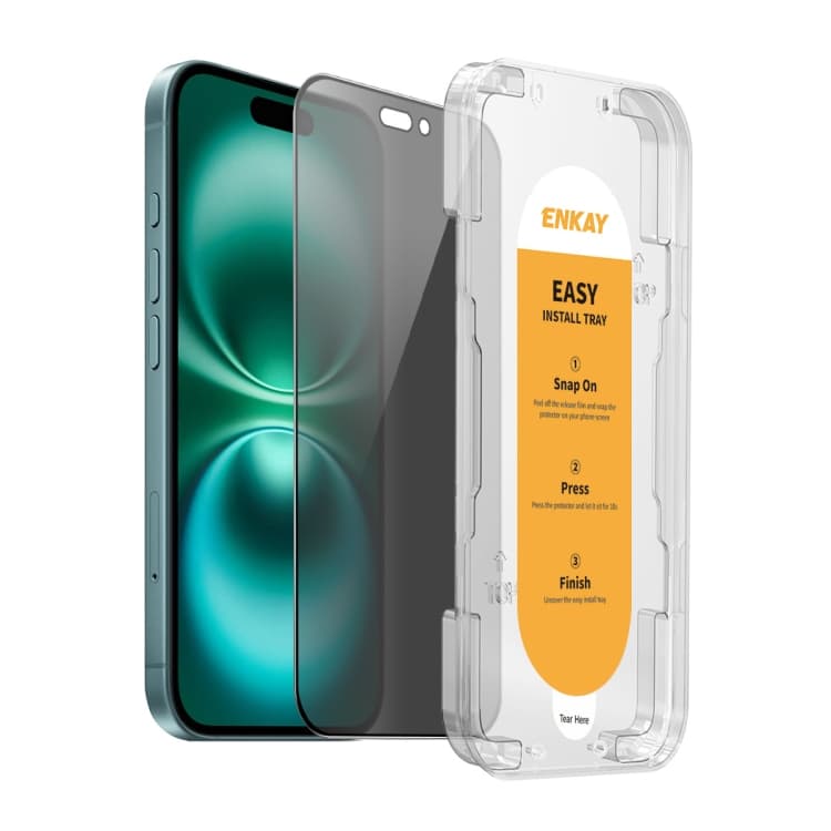 For iPhone 16 ENKAY Easy Install Anti-peeping Privacy Full Screen Tempered Glass Film - Immagine 1