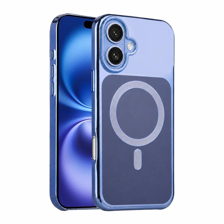 For iPhone 16 Flowing Gold Phantom Magnetic Shockproof Phone Case(Blue) - Immagine 1
