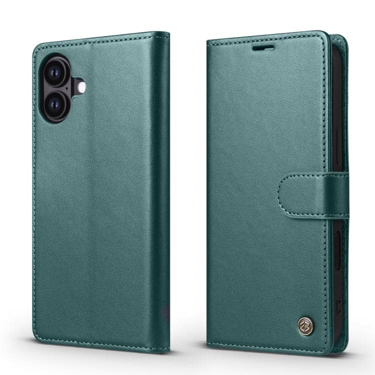 For iPhone 16 Forwenw F6 Series RFID Leather Phone Case(Green) - Immagine 1