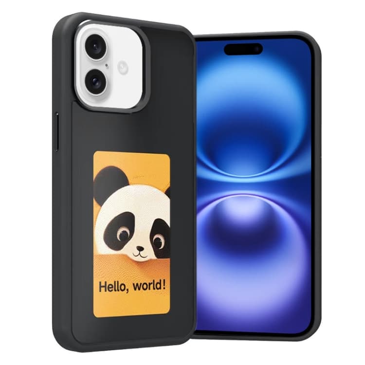 For iPhone 16 Four-Color E-ink Screen NFC DIY Phone Case(Black) - Immagine 1