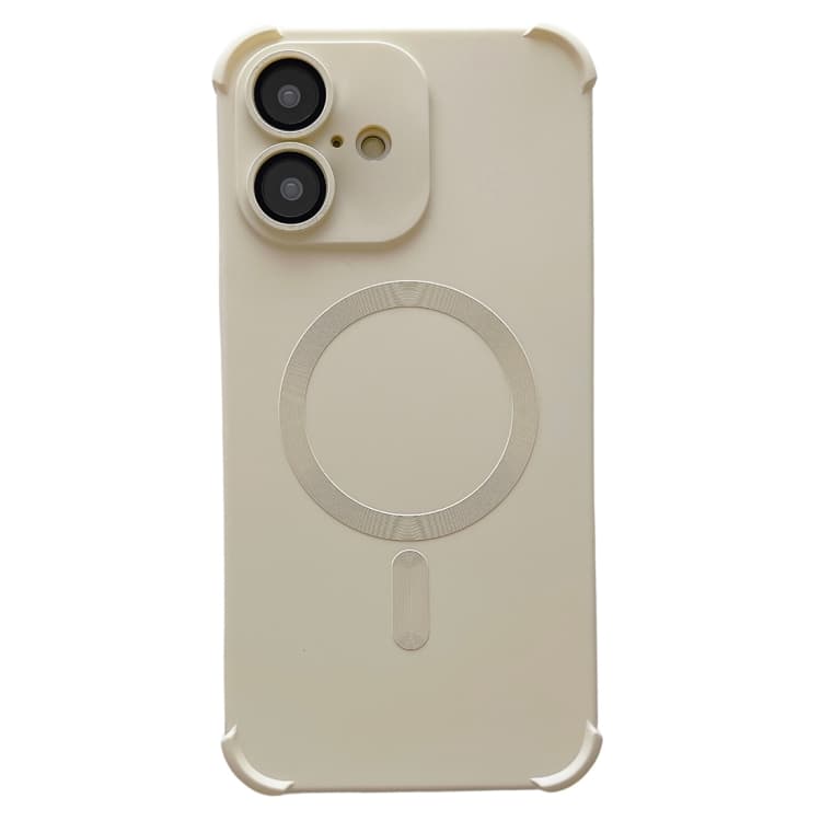 For iPhone 16 Four Corner Shockproof Skin Feel MagSafe Magnetic Phone Case(White) - Immagine 1