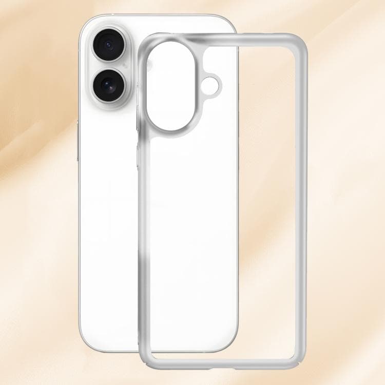 For iPhone 16 Frosted Slim Heat Dissipation Frame Shockproof PC Phone Case(White) - Immagine 1