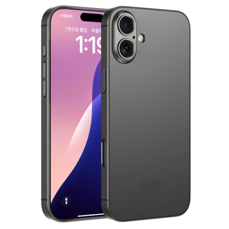 For iPhone 16 GKK AG Craft Skin Feel Full Coverage Phone Case(Black) - Immagine 1