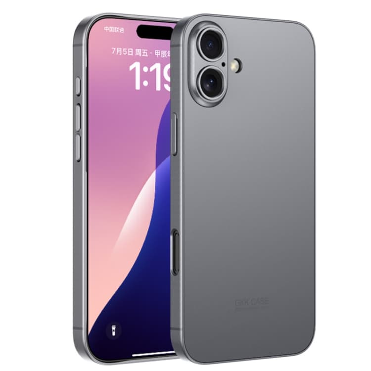 For iPhone 16 GKK AG Craft Skin Feel Full Coverage Phone Case(Mountain Gray) - Immagine 1