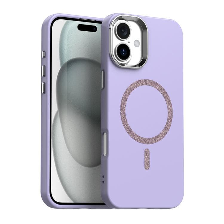 For iPhone 16 Glitter Series Magsafe PC Hybrid TPU Phone Case(Purple) - Immagine 1