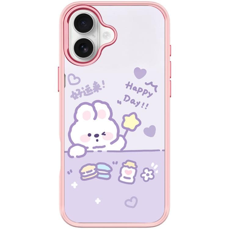 For iPhone 16 Good Luck Star Rabbit Pattern Magnetic Phone Case(Pink) - Immagine 1