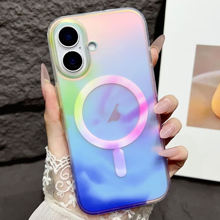 For iPhone 16 Gradient MagSafe PC Hybrid TPU Phone Case(Colorful) - Immagine 1