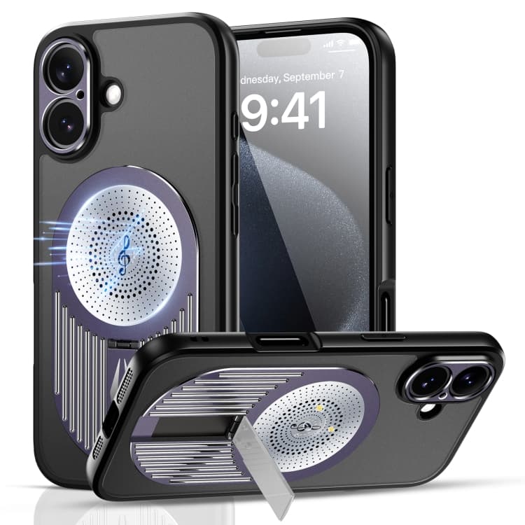 For iPhone 16 Heat Dissipation Aromatherapy MagSafe Holder Phone Case(Purple) - Immagine 1
