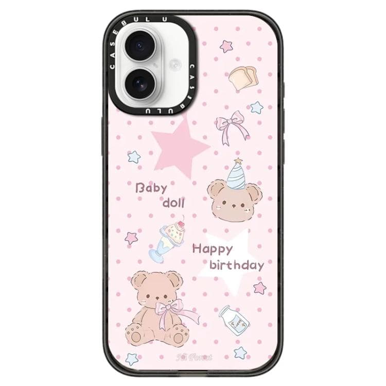 Custodia per iPhone 16 Hi Forest Series Pattern Trasparente Acrilica (Bambola Compleanno) - Immagine 1