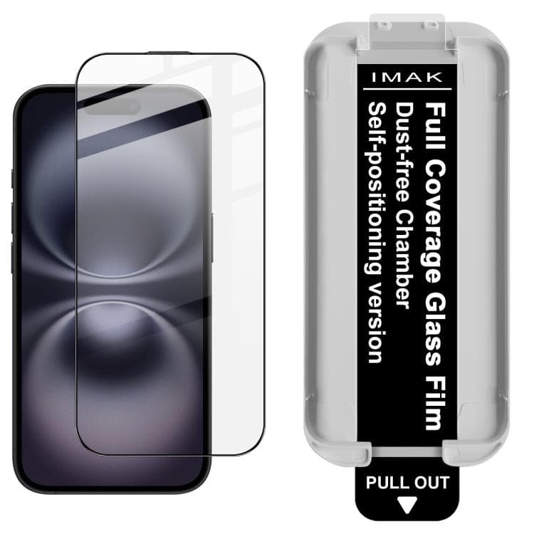 For iPhone 16 imak Dust-free Chamber Locator Full Coverage Tempered Glass Film - Immagine 1